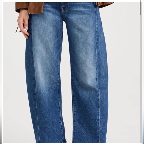 Mother full pipe flood jeans denim Blue it’s a small world NWT size 32 - Picture 1 of 12